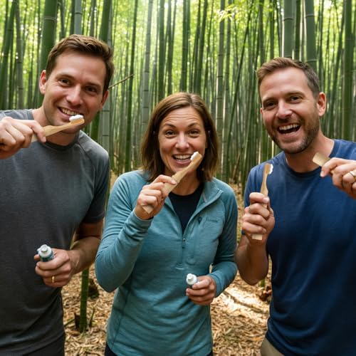 3 Pcs Foldable Bamboo Toothbrush Travel with Case, Fiber - Image 6