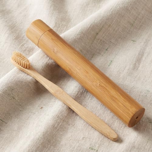 4PCS Travel Bamboo Toothbrush Case - Empty Portable Reusable Toothbrush Tube with Cover for Travel Trip Camping - Personal Tools Container Holder Organizer - Image 6