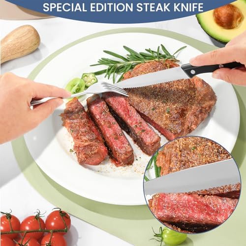 INKULEER Travel Cutlery, Portable Cutlery Set | Portable Silverware Set, 18/8 Stainless Steel Lunch Reusable Travel Cutlery Set, Fork and Spoon/Knife Set for Camping | Full-size camping cutlery set. - Image 4