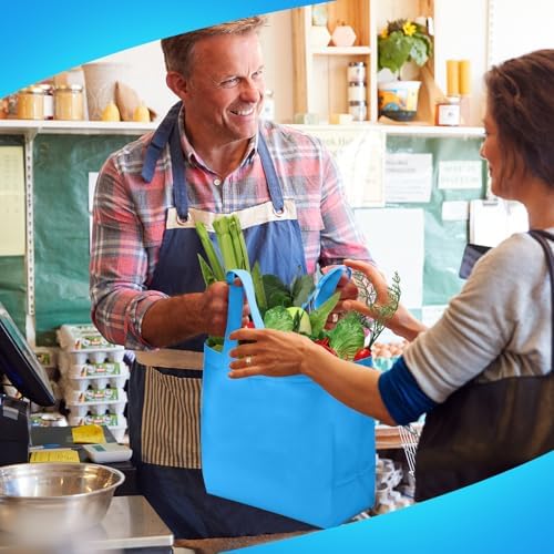 Reginary 100 PCS Non Woven Tote Bags Bulk,Sky Blue - Image 2