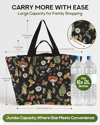 Miss Adola Cute Extra Large Canvas Grocery Tote Bag - Image 3