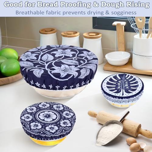 5Pcs Reusable Beeswax Elastic Bowl Covers for Bread Proofing and Food Cover - Image 4