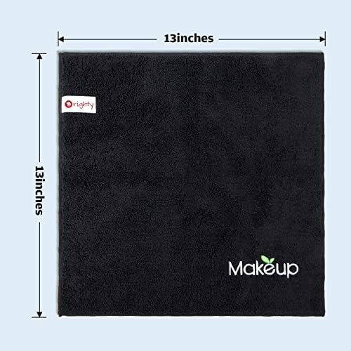 Orighty Microfiber Makeup Remover Cloths - Super Soft, Quick Dry Face Towels for Cleansing, 13 x 13 Inch, 6 Count, Black (Pack of 3) - Image 5