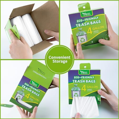 4 Gallon Clear Small Trash Bags Bathroom –Strong Leak-Resistant - 150 Ct - Image 4