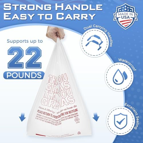 Fuxury Plastic Thank You (Gracias) Shopping Bags with Handles 1000 Count - Image 3