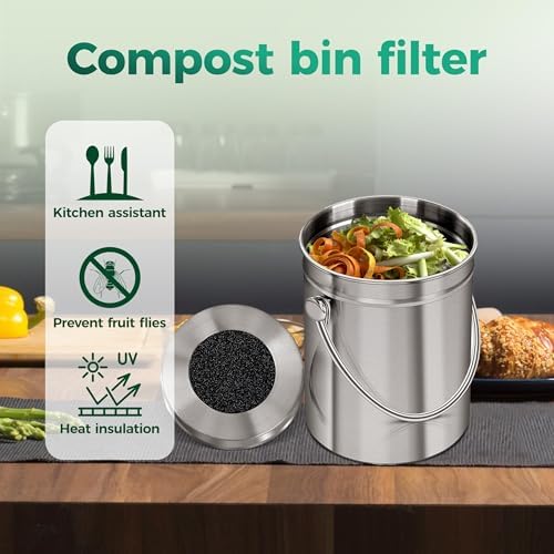 7.3inch Charcoal Filters for Kitchen Compost Bin Pail Replacement Filter - Image 5