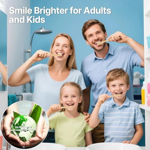 100 Pack Bamboo Toothbrushes for Adults, Biodegradable Soft Bristles Toothbrushes, Eco-Friendly Natural Reusable Wooden Toothbrush in Bulk for Camping Trips Hotel Travel - Image 6