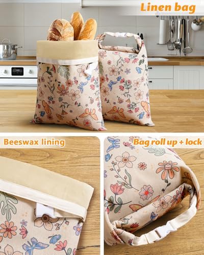 2 Pack Beeswax Bread Bags for Homemade Sourdough Reusable Beeswax Bread Bag - Image 3