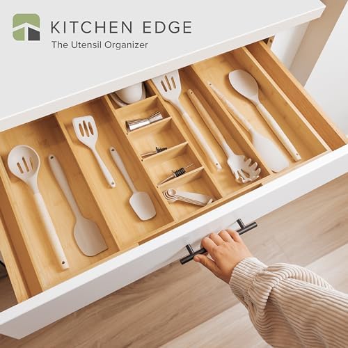 KitchenEdge Utensil & Junk Drawer Organizer, 16-28 in, Bamboo - Image 2