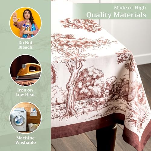 Maison d' Hermine Table Cloth Rectangle Table Reusable 100% Cotton 70"x108" - Image 3