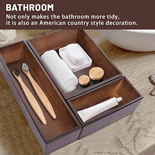 PRATIQUE Bamboo Drawer Organizer - Kitchen Utensil Organizer Silverware Tray Cutlery Holder，Office Desk Supplies and Accessories,8.9 * 3 * 2.6,Nut-brown - Image 4