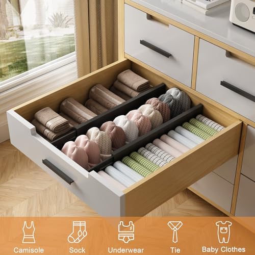 Bamboo Drawer Dividers, Adjustable Drawer Organizers, Fits 17.6–21" Drawers - Image 5