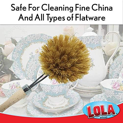 LOLA Replacement Large Head for The Original Tampico Vegetable & Dish Brush, Birchwood & Poly Bristles, Reusable & Washable, 1 Count - Image 3
