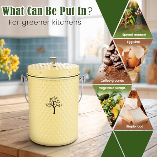 AOSION Countertop Kitchen Odorless Compost Bin with Removable Inner Bucket - Image 5