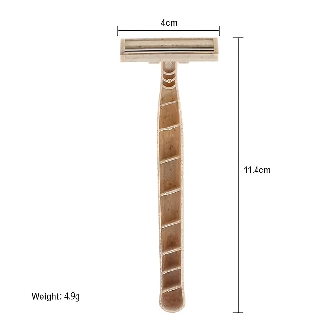 Disposable Razors Bulk for Men & Women – Twin Blade Unisex Shavers – Eco-Friendly, Biodegradable, Non-Toxic, Made from Recycled Wheat Straw (Pack of 2) (100)