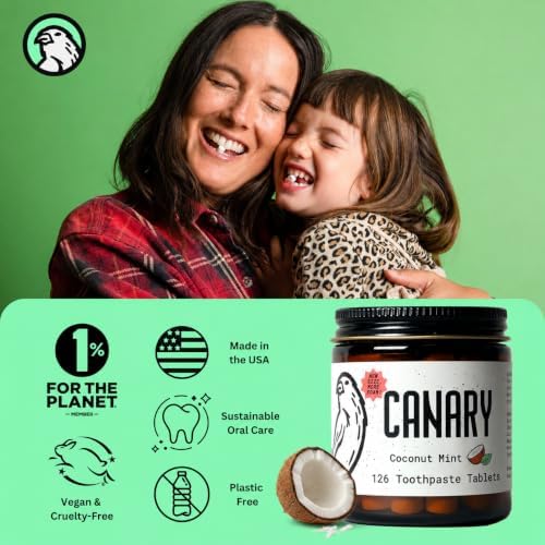 Canary Nano Hydroxyapatite Toothpaste Tablets Coconut Mint - Remineralizing, Fluoride Free, All Natural Tabs with Xylitol - Great for Travel, Plastic Free - 126 Count - Image 5