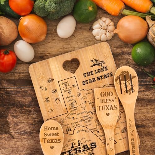 Texas Gifts Cutting Board Set, Texas Souvenirs, Texas Kitchen Decor with State Map Design, Charcuterie and Serving Board, Home Sweet Texas Theme Gifts for Texas Lovers. - Image 6