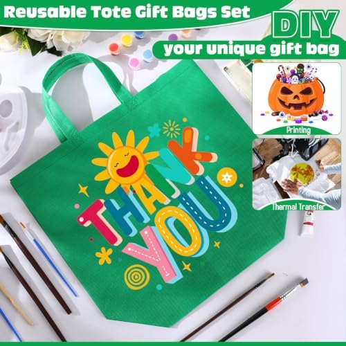 Windyun Reusable Grocery Bags Large Non Woven Shopping Bags with Handles Foldable Portable Tote, 16x6x12 Inch - Image 5