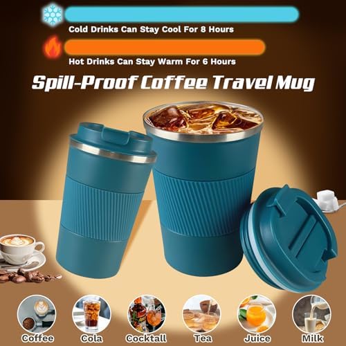 Vacuum Insulated Stainless Steel Travel Coffee Mug, Leak Proof Cup with Lid - Image 2
