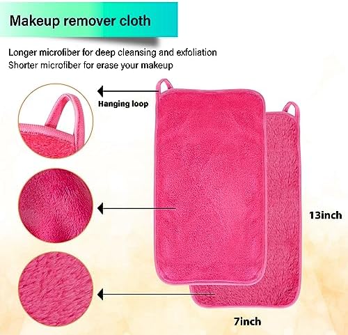 Nugilla Makeup Remover Cloths, 8 Packs Makeup Remover Towels Reusable Face Wash Cloth, Soft Microfiber Face Cloth for Women - Image 4