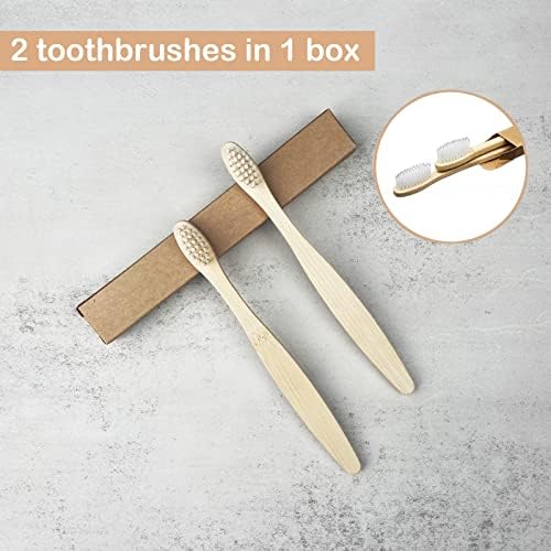 SEVENHEAD 10 PCS Kids Bamboo Toothbrushes Soft Bristles Wooden Toothbrushes, Natural Biodegradable BPA Free Eco Friendly Toothbrushes White - Image 3