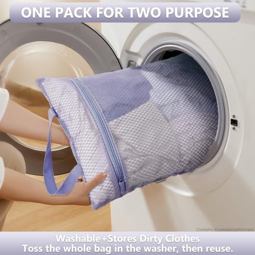 OlarHike Packing Cubes for Travel,Gifts for Women Mom,Anti-Tearing Suitcase Organizer for Luggage with Shoe & Hanging Toiletry Bag,Vacation Essentials & Accessories for Cruise Ship,8 Set,Purple Gray - Image 5