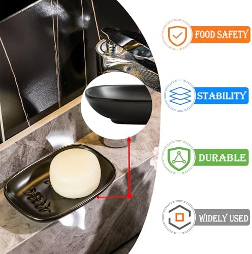 Miamolo Soap Dish for Bathroom, Bar Soap Holder for Shampoo Bars, Sponges - Image 4