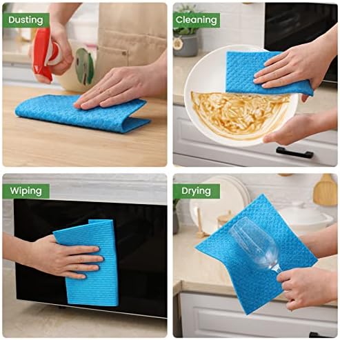 Homaxy Swedish Dishcloths for Kitchen, 10 Pack, Blue - Image 5