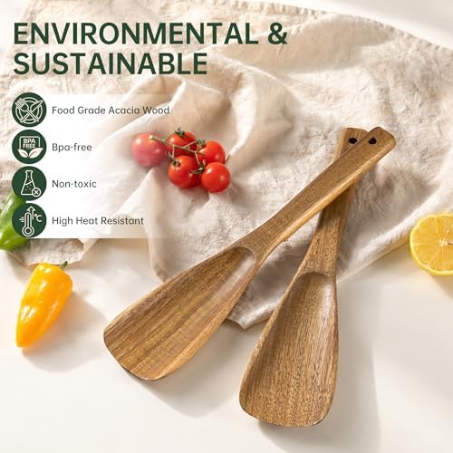 Wooden Spatula Spoon for Cooking Natural Acacia Wood Utensil - Image 5