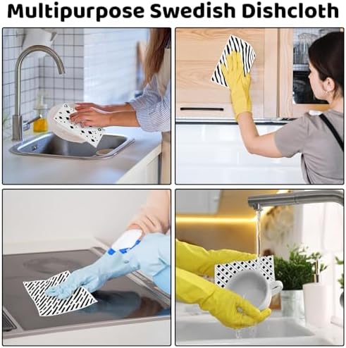 6 Pack Swedish Dishcloths for Kitchen,Swedish Rags Dish Towels with Clips - Image 7