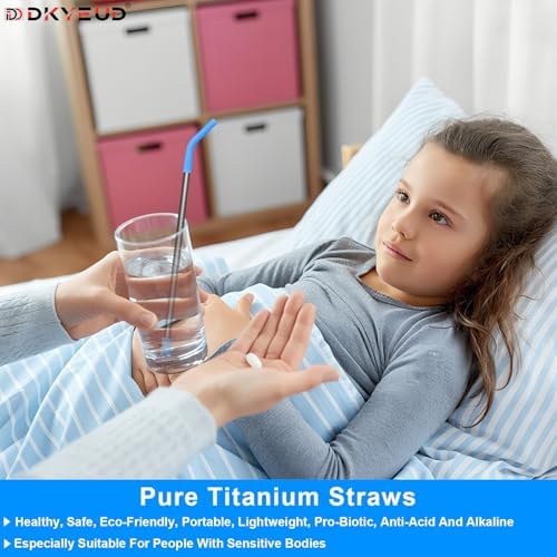 Quality Upgraded 8.5In Medical-Grade Pure Titanium Straw Set 1PCS, Lightweight, Corrosion Resistance, No Metal Flavor, BPA Free, Eco-Friendly Metal Straws Reusable, Suitable For Sensitive Bodies - Image 4