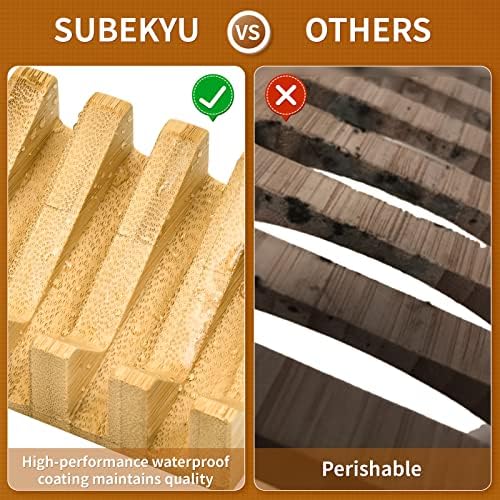 Bamboo Soap Dish Wooden Bar Soap Holder Saver for Shower,2 Pack - Image 5