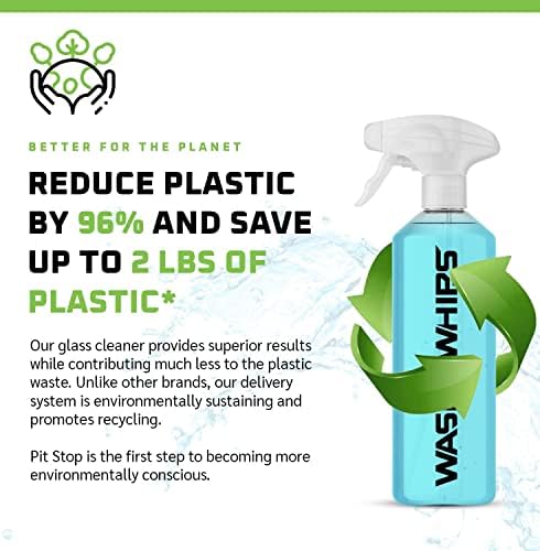WASH&WHIPS Glass Cleaner Effervescent Tablets w/Empty 16 oz Spray Bottle (Makes 5 Gal/20L) - Image 4
