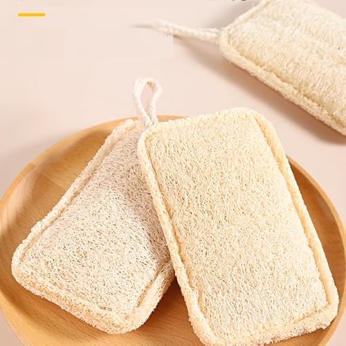3 Pack Natural Non Scratch Scrub Sponge Eco Friendly and Compostable Plant Fiber Loofah Dish Sponge Natural Kitchen Sponges Scrubbers for Dishes Biodegradable Cleaning Sponges - Image 5