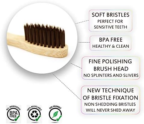 Virgin Forest Bamboo Toothbrushes 6pk, Soft Bristles BPA Free Eco - Image 3