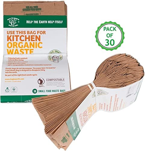 Bag to Earth - Kitchen Food Waste Bag - Compostable Bag - Leak Resistant -%100 Paper Cellulose Liner - Small - 30 Bags - Image 4