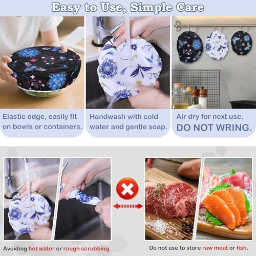 5Pcs Reusable Beeswax Elastic Bowl Covers for Bread Proofing and Food Cover - Image 6