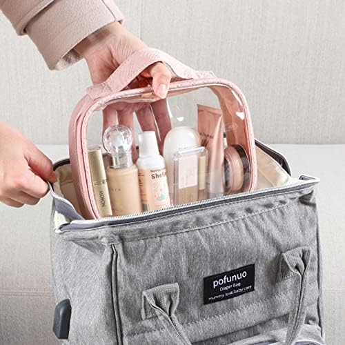 PACKISM Clear Makeup Bag Travel - TSA Approved Toiletry Bag, 3 Pack Pink - Image 6