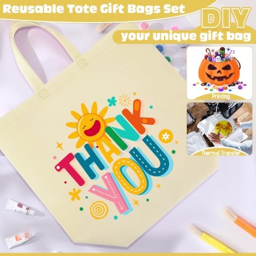 Windyun Reusable Grocery Bags Large Non Woven Shopping Bags with Handles Foldable Portable Tote, 16x6x12 Inch - Image 6