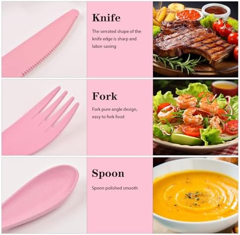 4 Sets Travel Utensils with Case, Reusable Cutlery Set for Lunch Box - Image 6