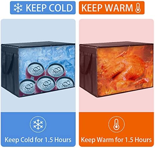 2-Pack Insulated Food Delivery Bag, XXX-Large Cooler Bags, Black - Image 3