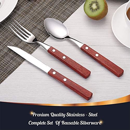 PREMIUM Stainless Steel Travel Utensils Set with Case, 3pc Full Size Fork - Image 3