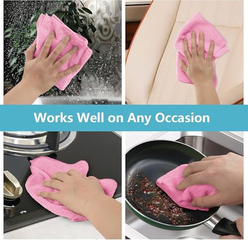 HOMEXCEL 50PK Microfiber Cleaning Cloth, Cleaning Rag for Home, 11.5x11.5in - Image 5