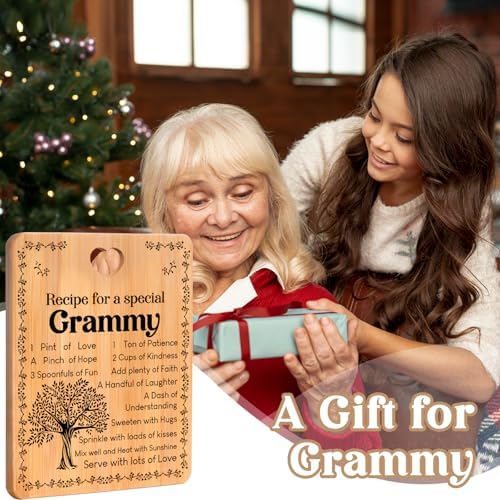 Grammy Gifts - "Recipe for a Special Grammy" Gifts for Grammy Cutting Board Set, Bamboo-Made Engraved Utensil Set Grammy Cutting Board, Mothers Day Gifts for Grammy. - Image 2