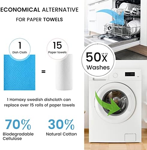 Homaxy Swedish Dishcloths for Kitchen, 15 Pack, Assorted - Image 4