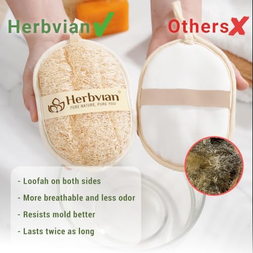 Natural Loofah Exfoliating Body Scrubber Pads for Bath and Shower - Image 4