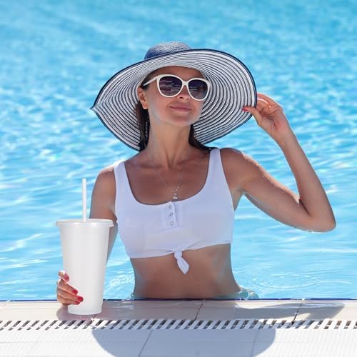 Suertestarry Tumbler with Straw and Lid,Water Bottle Iced Coffee Travel Mug Cup,Reusable Plastic Cups,Perfect for Parties,Birthdays… (White, 36 pack) - Image 3