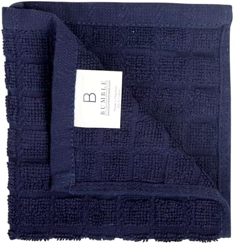 Bumble Dish Cloths (6-Pack), 100% Cotton Kitchen Towels, 12"x12" - Navy - Image 3