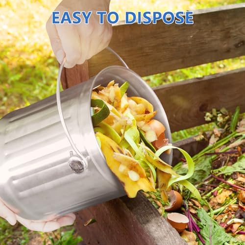ENLOY Kitchen Countertop Compost Bin 1.3 Gallon, Stainless Steel, Silver - Image 5