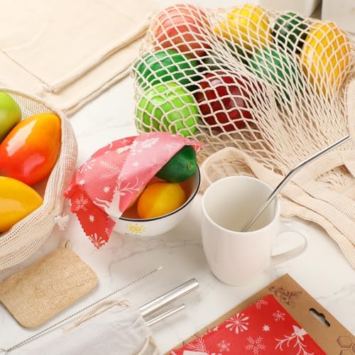 Remerry 13 Pcs Non Plastic Products Beeswax Wraps Waste Gift Set - Image 5
